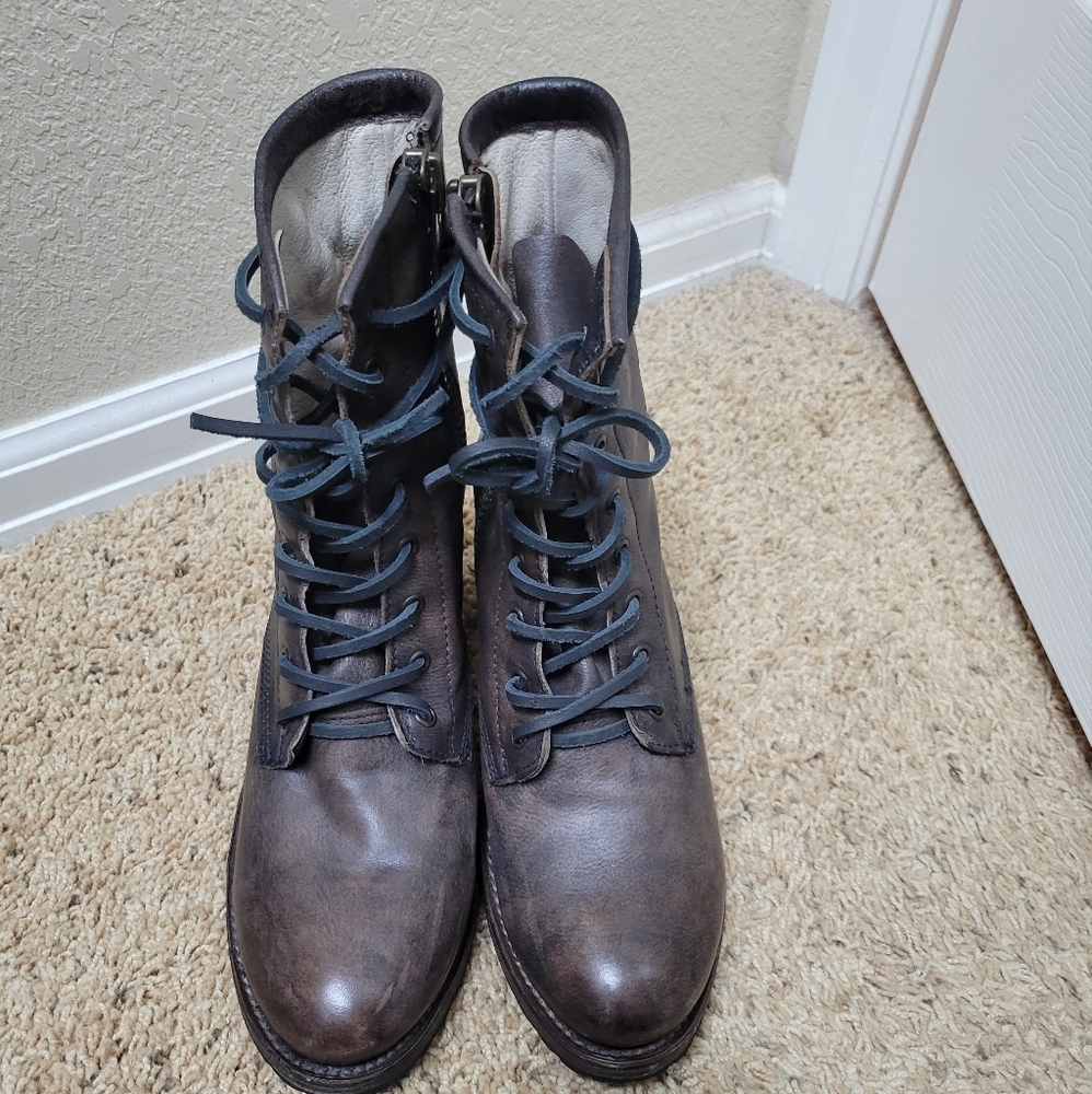 Freebird by Steven Cavalier Black Distressed Leather Boots Size 11